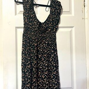 Aeropostale Black Floral Backless Dress